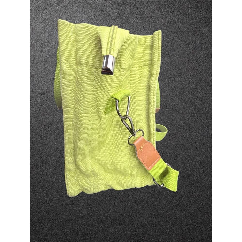 FIORETTO Green Tote Bag Zip Closure w/ Pockets Detachable Adjustable Strap - Picture 7 of 13